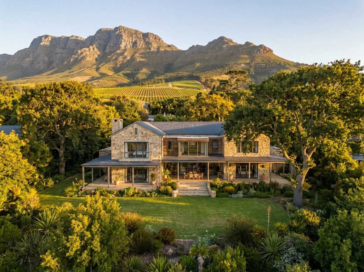 Large family home in a Somerset West garden suburb beneath the Helderberg mountains, vineyards on the lower slopes